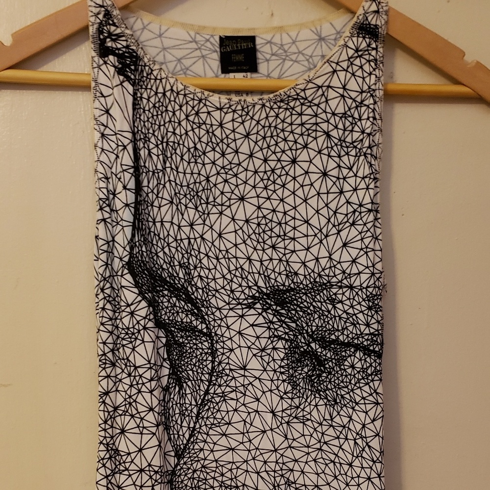 Jean Paul Gaultier Femme Face Print tank